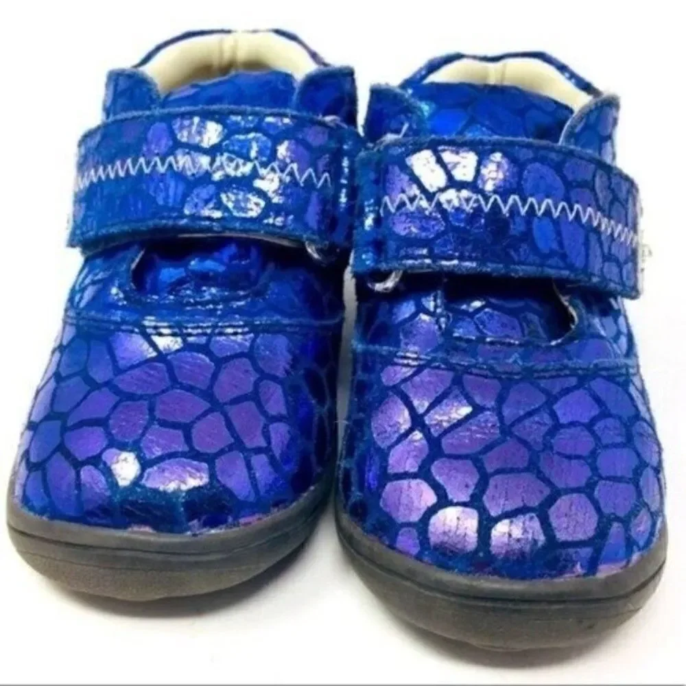 UMI Audra baby leather boots US5.5 EU21 BoxS holographic purple blue